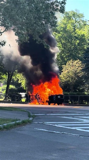 Driver left with minor injuries after car fire on Highland Avenue Saturday