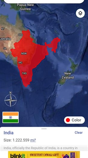 India vs new Zealand which country is bigger #size #comparison #india