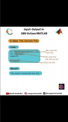 Input and Output in GNU Octave/MATLAB