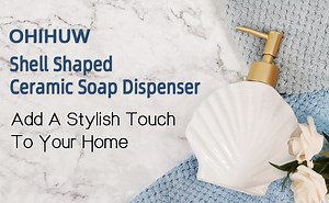 Watch Beach soap dispenser, white ceramic, shell-shaped on Amazon Live