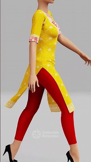Vellum Cloth Simulation | Houdini | Indian Fashion #houdini #kurti #3dart #render #digitalart #3DCG
