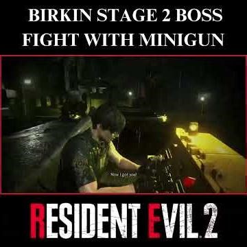 RESIDENT EVIL 2 REMAKE GAMEPLAY BIRKIN STAGE 2 BOSS FIGHT WITH MINIGUN #residentevil #gameplayshorts