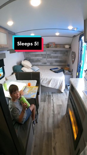 Coleman Lantern LT 17B vs. 17R available @campingworld Did you see that?! This Coleman Lantern LT 17B travel trailer has twin bunks!! Our kids were so excited to see that it had bunks AND that we could tow it with our minivan at the dry weight of 2,985! This is currently the most affordable bunkhouse travel trailer on the market and you can get it at @campingworld !! It sleeps up to 5 so now you and your family can camp anywhere, even the national parks!! The only difference between the Coleman