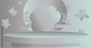Silver mockup product display animation. Cylinder pedestal podium video. Minimal geometric forms moving stage showcase for presentation.