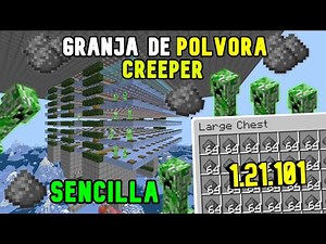 🌪️🧨Simple Gunpowder Farm (Creepers) +3000 Iteam per hour Minecraft Bedrock 1.21.101🧨🌪️