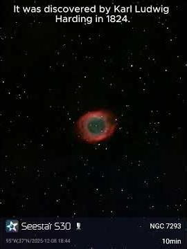 NGC 7293 Planetary Nebula with ZWO Seestar S30 #astronomy #stars #starfacts #astrophotos #nebula