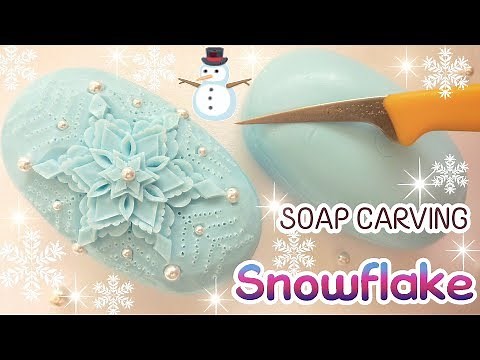 SOAP CARVING | Snowflake in Soap | EASY| Satisfying | For Beginners |ASMR |
