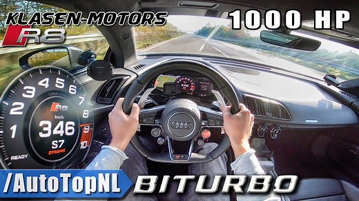 1,000HP Audi R8 V10 Plus Bi-Turbo by Klasen Motors – 346 km/h Autobahn POV