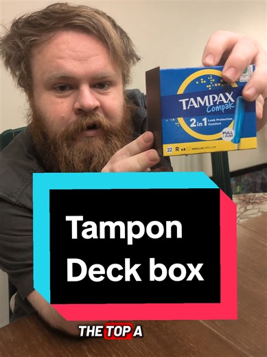 Using a tampon box as a makeshift Magic The Gathering Commander deck box