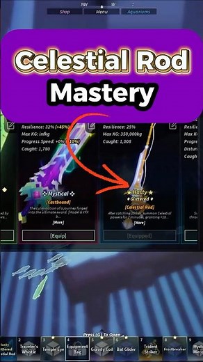 Fisch Update adds Celestial Rod Mastery 🌠Astreus Starfall effect!! | Shiny Celestial Moonwood #fisch