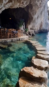 2.5K views · 52K reactions | Hidden Cave Escape Built Into the Cliffs . . . . . . #LuxuryEscape #HiddenParadise #Cave #LuxuryDining #NatureInspired #CaveRestaurant #OceanViews #luxurydecor #diningroom #dreamhomes #luxuryfurniture #LuxuryTravel #luxuryrealestate #architecturaldesign #aiart #DreamDestination | Lux Quisit | Facebook