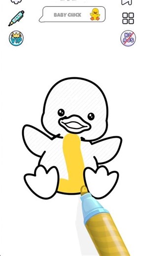 How to draw and color baby chick 😱 #coloring #chick #shorts