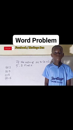 Heritage Ben Solving algebraic word problem #giviralreel #fbreels #facebookreels #math #algebra #wordproblem | Heritage Ben
