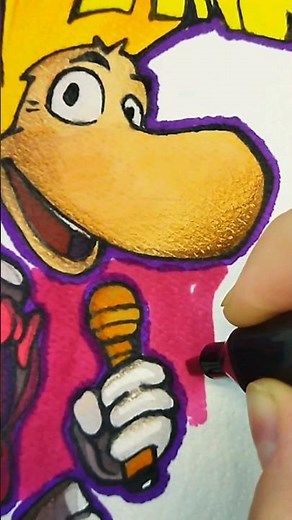 Drawing Rayman! 🎤 (Captain Laserhawk: A Blood Dragon) #artchallenge #captainlaserhawk