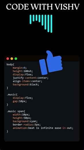 Creating Amazing Animated Music Visualizer Using HTML, CSS & JAVASCRIPT |#codewithvishv #coding