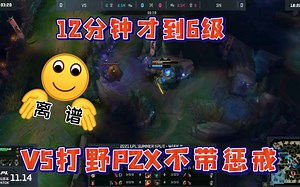 V5 vs SN V5打野Pzx真TM离谱，打野不带惩戒，12分钟才6级，被压了3级