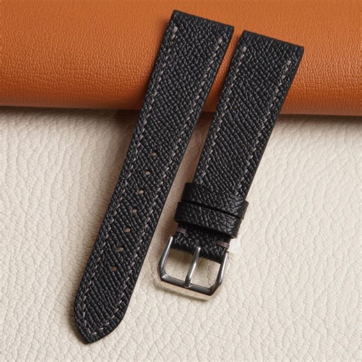 Handmade Black Epsom Leather Watch Strap, Customizable Strap Sizes - Etsy