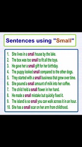 1.4K views · 33 reactions | ELG-4 21112024 Learn English sentences using the word "Small" Meaning of Small with example sentence #englishtips #spokenenglish #advancedenglish #dailyenglish #englishteacher #englishvocabulary #learnenglish #englishlearning #englishsentences | English Learning | Facebook