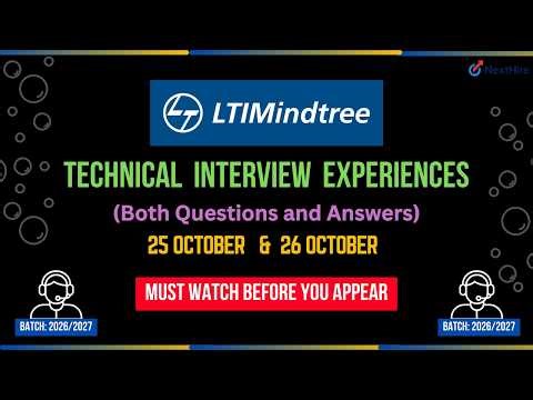 LTIMindtree Technical Interview Experience (25–26 Oct 2025) | Real Questions & Answers | 2026 Batch