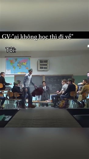This is me when the teacher says, "Anyone who isn't studying, go home."