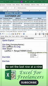 Learn how to sort any range or table through VBA! #ExcelForFreelancers #VBAinExcel #MicrosoftExcel #VBA #VisualBasicApplication #ExcelVBA | Excel For Freelancers