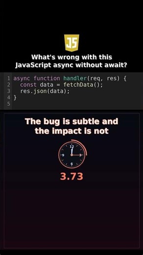 Whats wrong with this JavaScript async without await? #javascriptcodereview