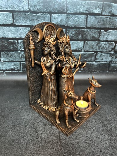 Hecate Goddess Triple Moon Wiccan Pagan Statue
