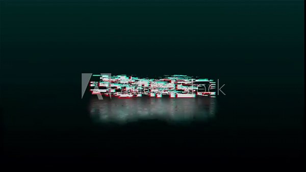 4k stock, Gamer text message with glitch effect on a black background.