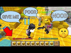 Noob Poor Prank Trade In SkyBlock!🤫🤣 (Blockman Go Blocky Mods)
