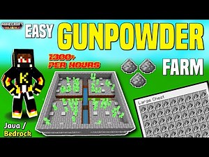 Best + Easy GUNPOWDER FARM In Minecraft 1.20 + 1.21😯 || Creeper farm || Bedrock /Java !! (HINDI)