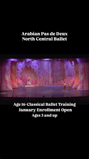 Control, balance, and breath — this is classical ballet training. The Arabian Pas de Deux demands sustained control, balance, musical sensitivity, and refined coordination between partners. Nothing is rushed. Every movement requires strength, restraint, and clarity. The dancer featured here is 16 years old, performing advanced classical adagio developed through long-term, focused training at North Central Ballet. This level of maturity is the result of consistent classical instruction within an 