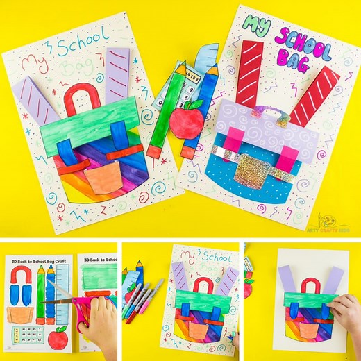 3D School Backpack Craft