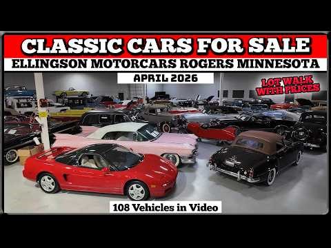 CLASSIC CARS FOR SALE!! LOT WALK VIDEO Ellingson Motorcars Rogers Minnesota April 2026 Muscle Cars