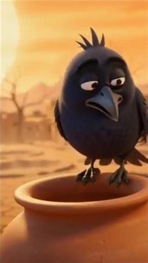 Never Give Up! 💪 The Thirsty Crow Hindi Kahani #AnimatedStories #HindiFables