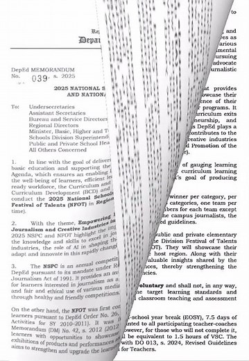 DepEd MEMORANDUM No. 039, S. 2025 Date: April 25, 2025