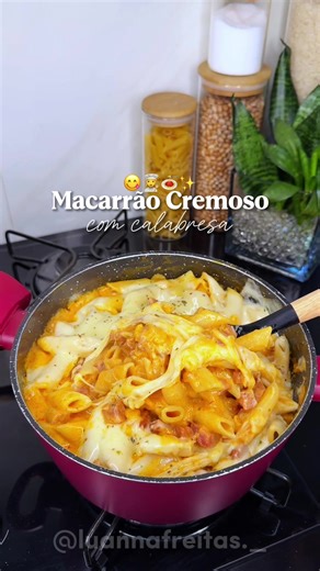 Macarrão cremoso com calabresa — receita simples e rápida