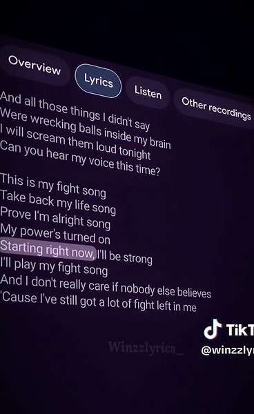 fight song🔥🎧#lyrics #music #winzzlyrics #foryou #fyp