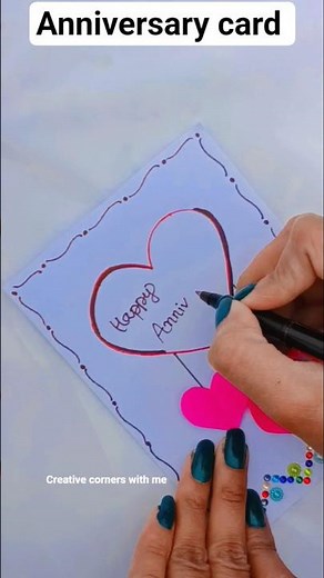 Easy Handmade Anniversary Card ❤️ | Beautiful DIY Anniversary Greeting Card | #shorts #diy #craft