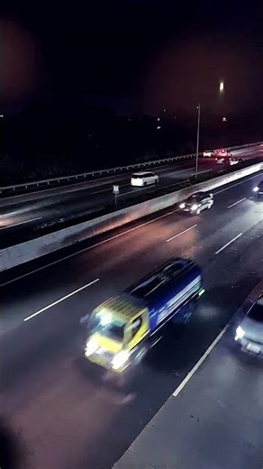 Highway ASMR from Bridge at Night #vehicletraffic #traffic #trafficflow #relaxingvideo