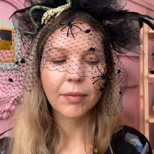 Halloween elegance. Handmade hat for spooky evening