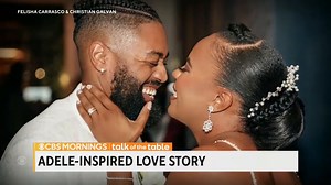 Quentin Brunson and Ashleigh Mann got engaged in the middle of Adele's "One Night Only" special last November. The couple got married on Monday — and the bride walked down the aisle to "Make You Feel My Love." ❤️ | CBS Mornings