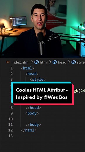 Cooles HTML Attribut - Inspired by @Wes Bos #minitutorials #tutorial #html #code
