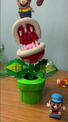 LEGO LUIGI plays with Piranha Plant #lego LEGO Super Mario