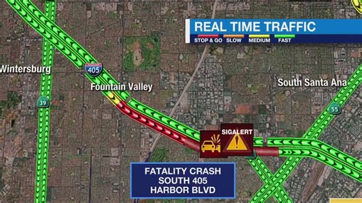 405 Freeway shut down over fatal crash