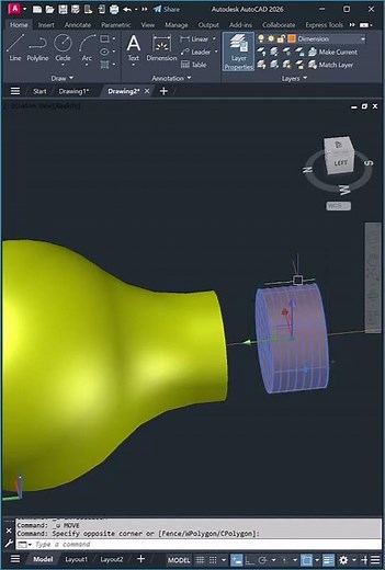 Bulb Design in AutoCAD 3D | Revolve Command Pro Trick 💡 #shorts #caddengineer