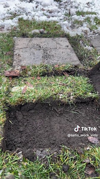 #working #snow #patio blocks #grass #cold #fyp #satisfying #shorts