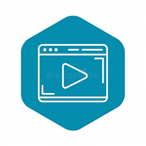 Video Player Icon, Outline Style Stock Vector - Illustration of music, screen: 150756593