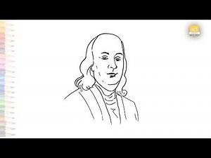 Benjamin Franklin drawings | Easy outline sketches | How to draw Benjamin Franklin step by step