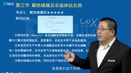 药师 - 西药一 - 阿司匹林的作用机制与结构特征