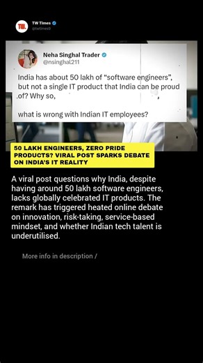 50 Lakh Engineers, Zero Pride Products? Viral Post Sparks Debate on India’s IT Reality